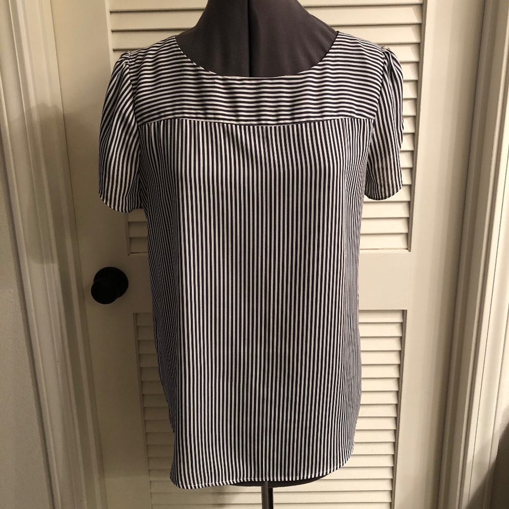 Loft Blue & White Stripe Shirt  Size M
